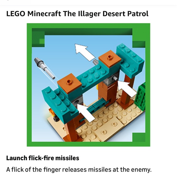 LEGO Minecraft Illager Desert Patrol Set - Green, Brown, and Orange - Picture 9 of 11